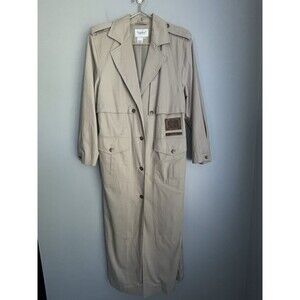 Vtg Belted Trench Coat Duster Women's Size 10 Beige Together Vented Lined